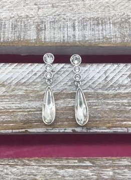 Swarovski Crystal Silver Drop Earrings