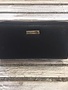 Double Pocket Black Leather Clutch Wallet