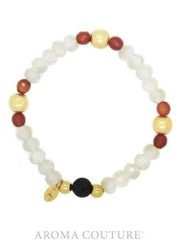 Citrine Quartz and Baltic Amber Lava Rock Diffuser Bracelet