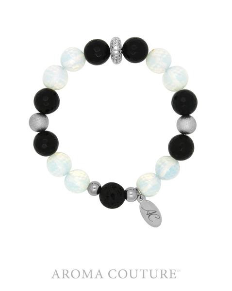 Onyx and Opalite Lava Rock Diffuser Bracelet