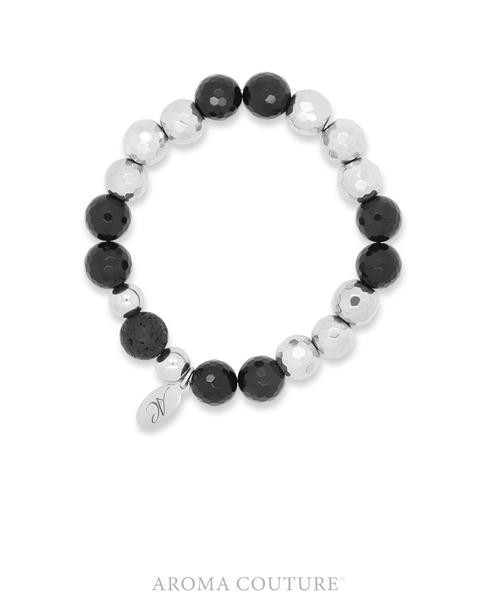 Onyx and Hematite Lava Rock Diffuser Bracelet