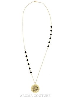 Teresa Black Onyx Diffuser Gold Necklace