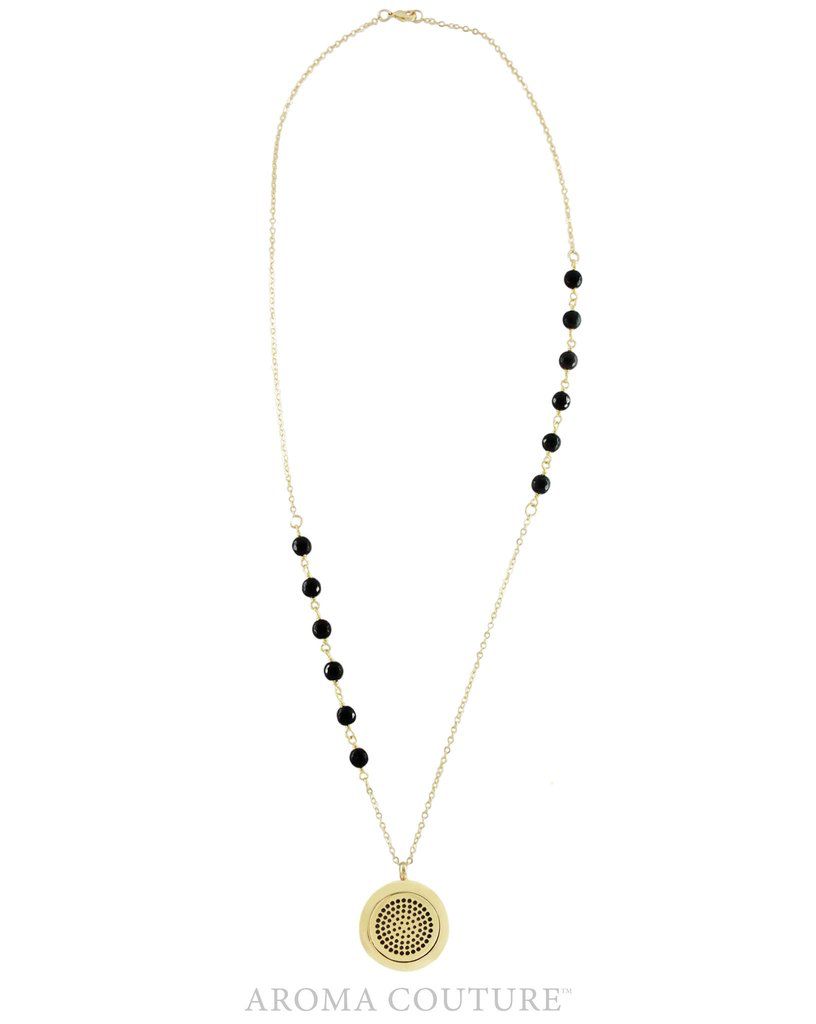 Teresa Black Onyx Diffuser Gold Necklace