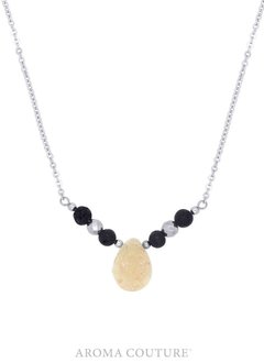 Hadley Druzy and Hematite Diffuser Necklace