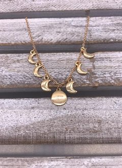 Stages of The Moon Cycle Gold Choker Necklace