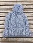 Powder Blue Marled Chunky Knit Pom Beanie