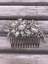 Clear Chunky Rhinestone Silver Hair Comb