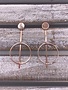 Rose Gold Dangle Geometric Circle Earring