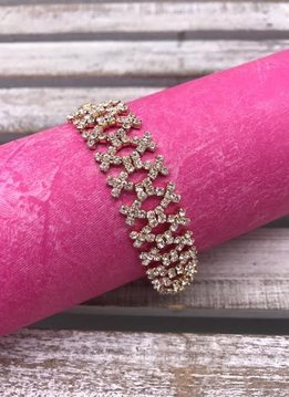 Gold and Clear Rhinestone Bracelet