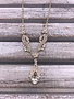 Clear Rhinestone Gold Drop Necklace