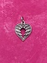 Sterling Silver Double Wing Shaped Into a Heart Charm