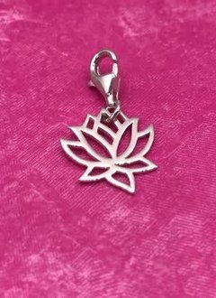 Sterling Silver Lotus Charm with Lobster Claw
