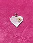 Sterling Silver Heart with Tiny Bronze Heart Charm