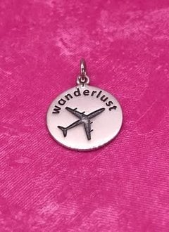 Sterling Silver "Wonderlust" Charm with an Airplane