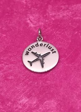 Sterling Silver "Wonderlust" Charm with an Airplane