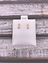 Gold Stainless Steel Rectangle Bar Studs with Cubic Zirconia
