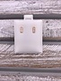 Rose Gold Stainless Steel Rectangle Bar Studs with Cubic Zirconia