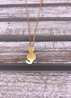 Stainless Steel Gold Cat Silhouette Necklace