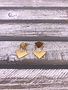 Stainless steel Gold Triangle and Chevron Dangle Earrings