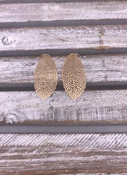 Gold Filigree Leaf Earrings