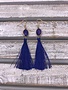 Blue Semi-Precious Stone Tassel Earrings