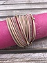 Pink and Gold Faux Leather Wrap Bracelet