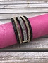 Black Wrap Bracelet with Rhinestone Design