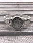 Silver Cuff Watch with Oval Face