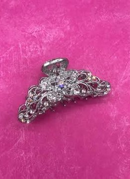 Silver AB Large Flower Hair Clip