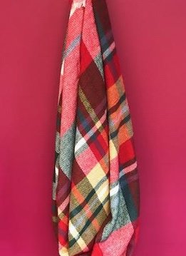 Red and Green Plaid Blanket Scarf