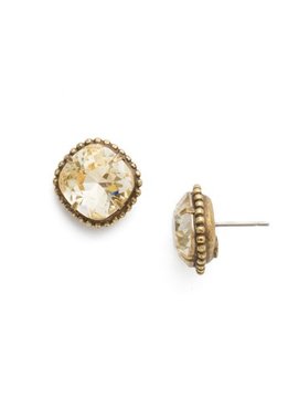 Sorrelli Gold Earrings Crystal Champagne