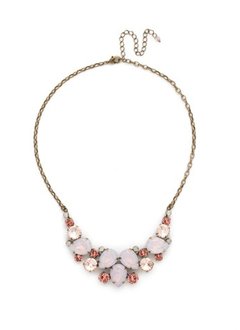 Sorrelli Gold Statement Necklace Pink Peony
