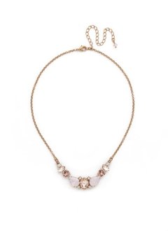 Sorrelli Gold Necklace Pink Peony