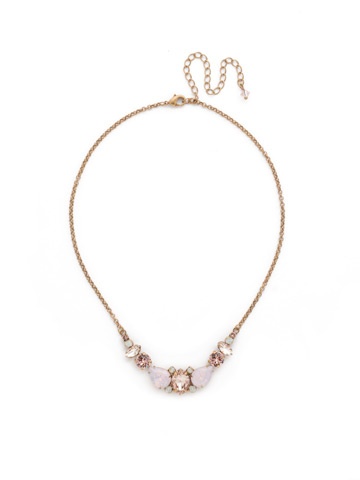 Sorrelli Gold Necklace Pink Peony