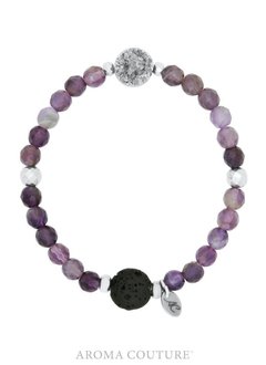 Druzy Amethyst Lava Rock Diffuser Bracelet