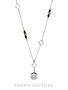 Nina Onyx Pave and Pyrite Diffuser Silver Necklace
