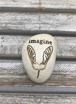 Small Inspirational Imagine Token with Maple Tree Seed