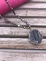 Grey Shell Necklace with a Big Grey Stone Pendant