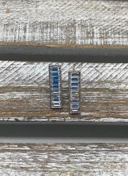Vertical Bar Earrings with Swarovski Crystals