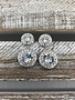 Swarovski Crystal Round Two Layered Drop Silver Earrings