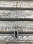 Sterling Silver Marquise Pendant with Gray Swarovski Crystal Necklace