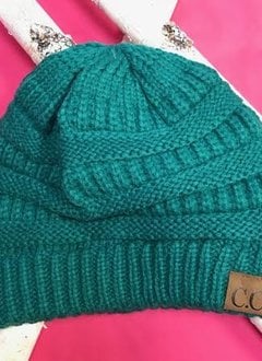 Sea Green Knit Beanie Winter Hat
