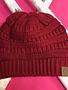 Maroon Knit Beanie Winter Hat