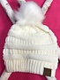 Ivory Knit Winter Hat with Color Matched Pom