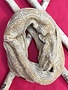 Ivory and Gold Metallic Infinity Scarf
