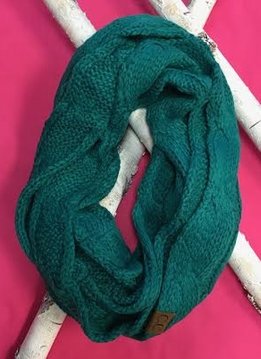 Sea Green Knit Winter Infinity Scarf