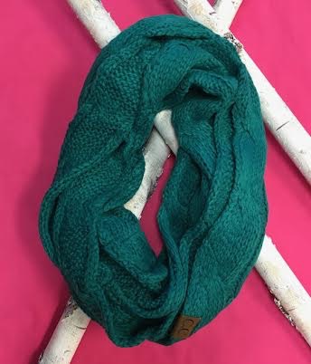 Sea Green Knit Winter Infinity Scarf