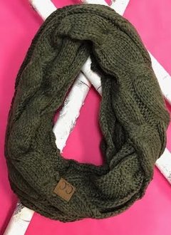 New Olive Knit Winter Infinity Scarf