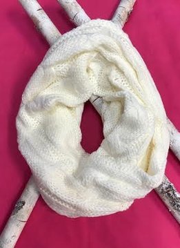 Ivory Knit Winter Infinity Scarf