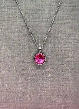 Forever Crystals Silver Pendant Bezel Rivoli Rose